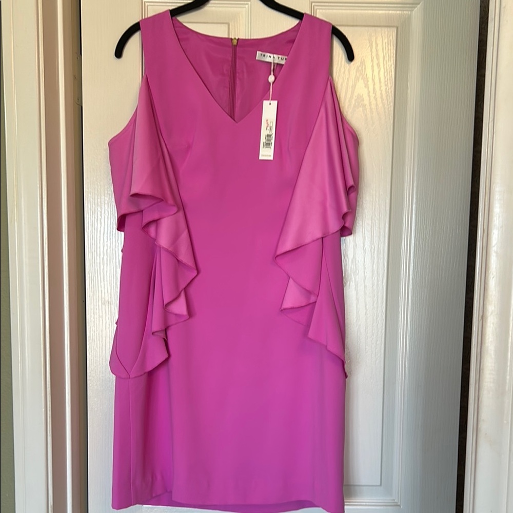 Trina Turk stunning Elegant Pink Ruffle Dress